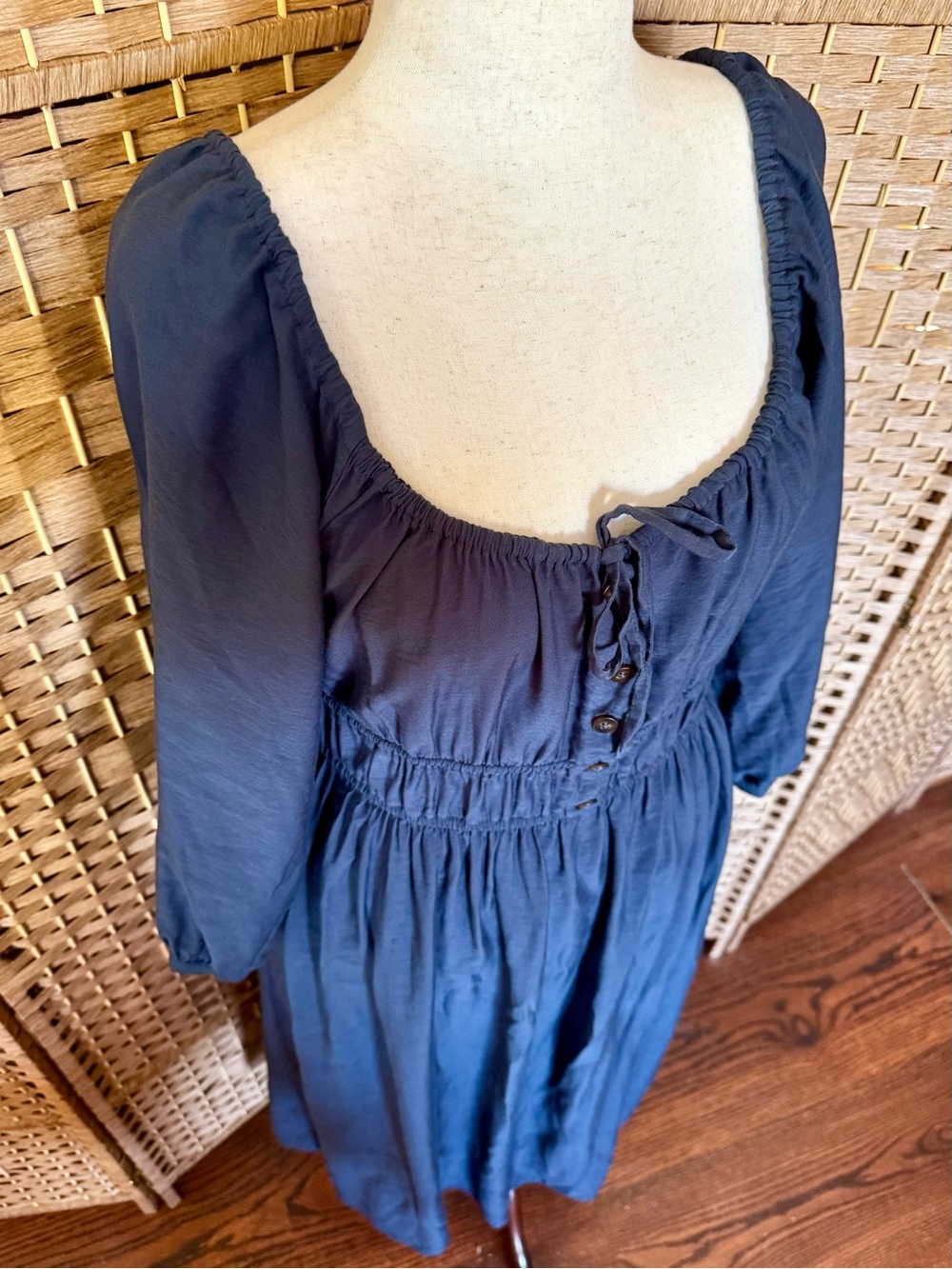 Madewell Lucie navy blue milkmaid maxi dress XL - Picture 5 of 13